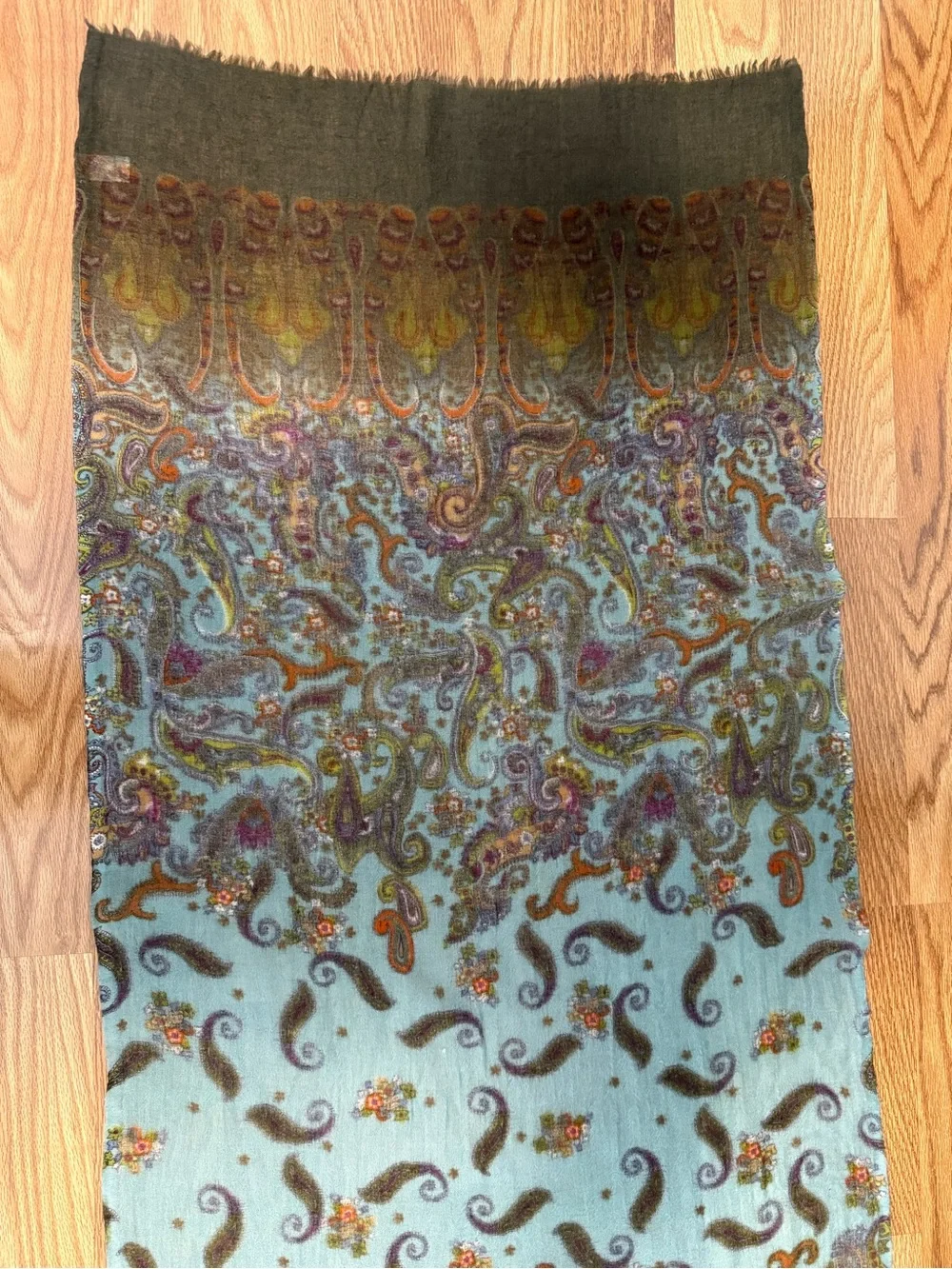J. Jill Teal Paisley scarf 26 x 72